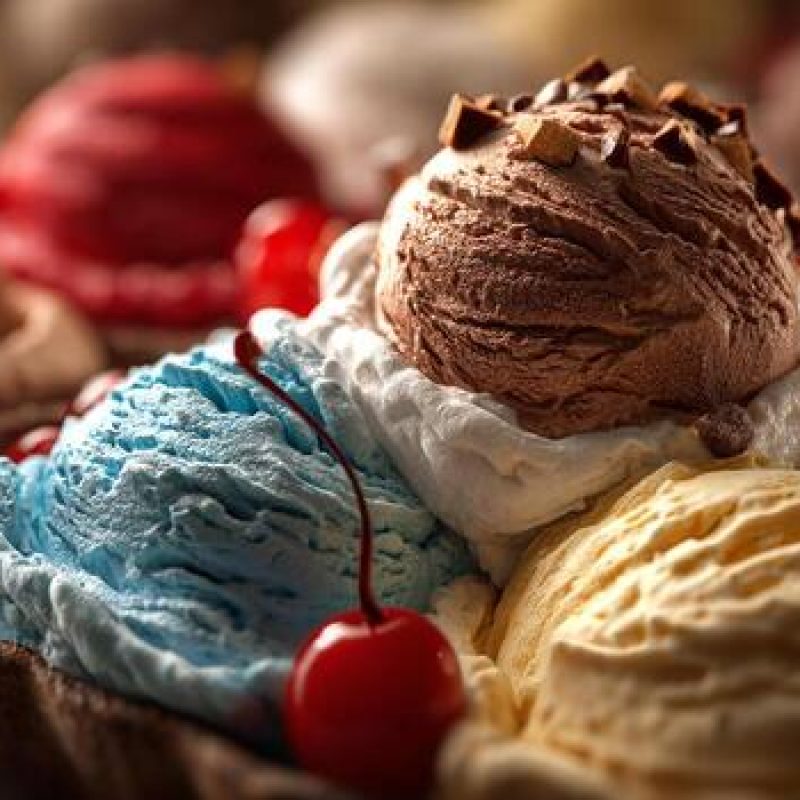 close-up-of-ice-cream-with-chocolate-syrup-nuts-fresh-fruit-and-colorful-toppings-photo