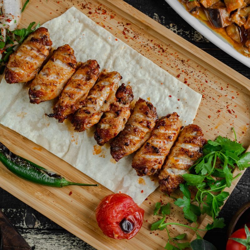 national-meat-barbecue-kebab-lavash-with-parsley-grilled-tomato