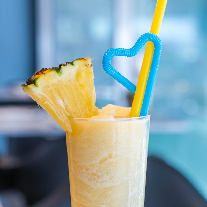 pineapple smoothie in a cafe'